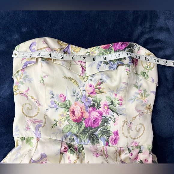 RARE GORGEOUS Y2K Vintage BETSEY JOHNSON silk cream floral dress size 6 HTF - Picture 6 of 12